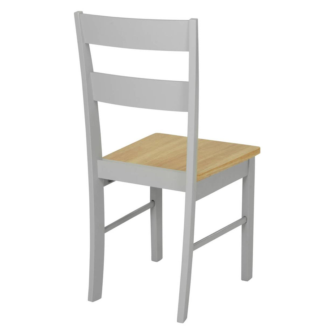 Chicago Pair of Solid Wood Dining Chair - Grey & Oak