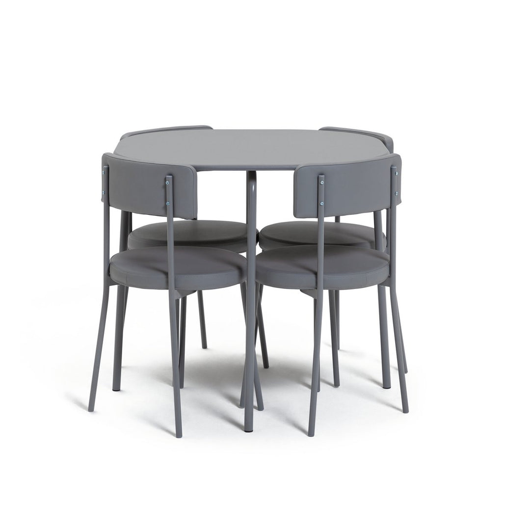 Habitat Jayla Metal Dining Table & 4 Grey Chairs