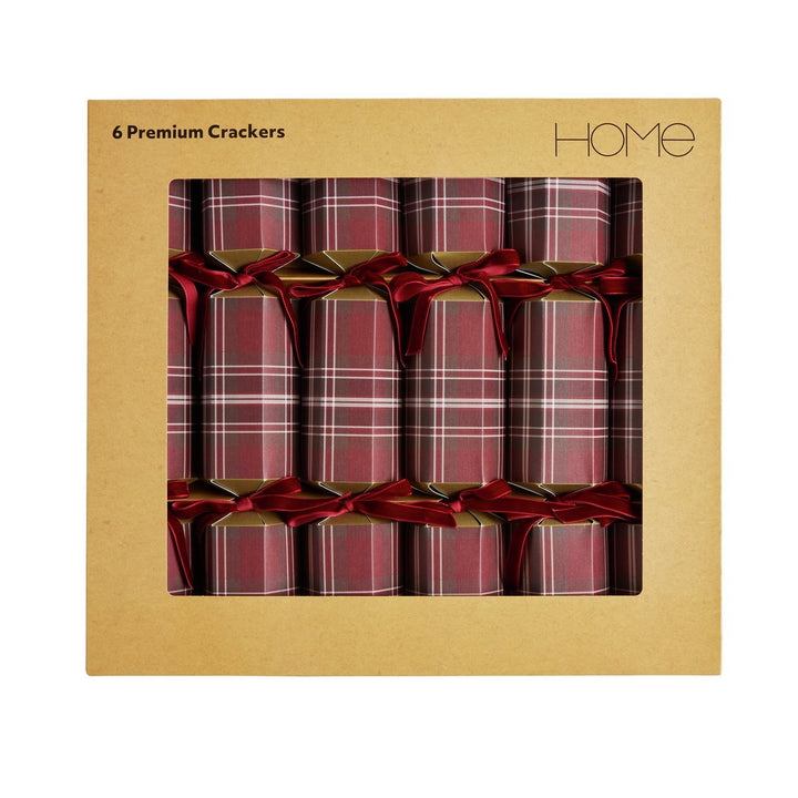 Home Pack of 6 Premium Tartan Christmas Crackers