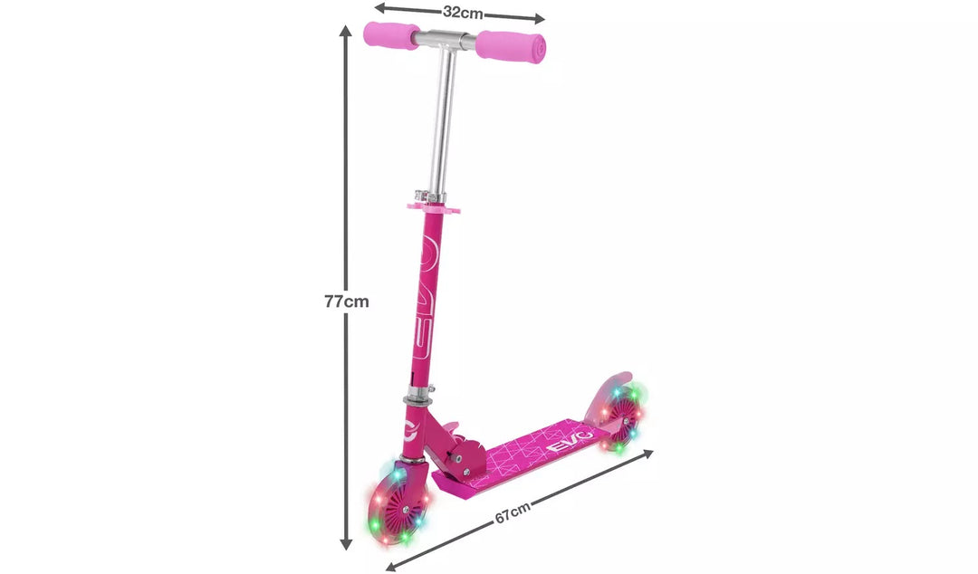 Evo Light Up Inline Folding Scooter - Pink