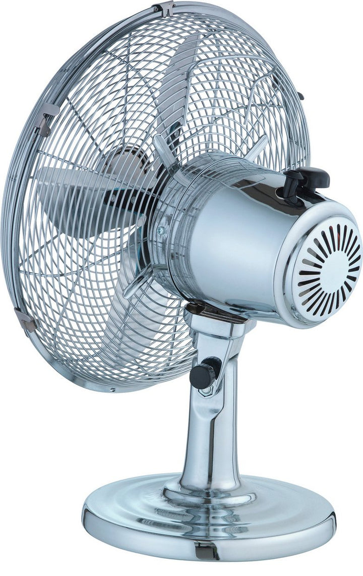 Challenge 12 Inch Oscillating Desk Fan - Chrome 