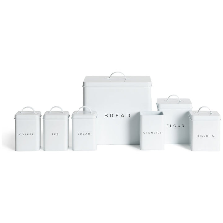 Habitat Kitchen 7 Piece Carbon Steel Storage Set - White