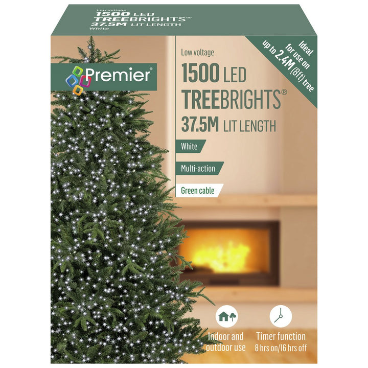 Premier Decorations 1500 White LED Christmas Tree Lights