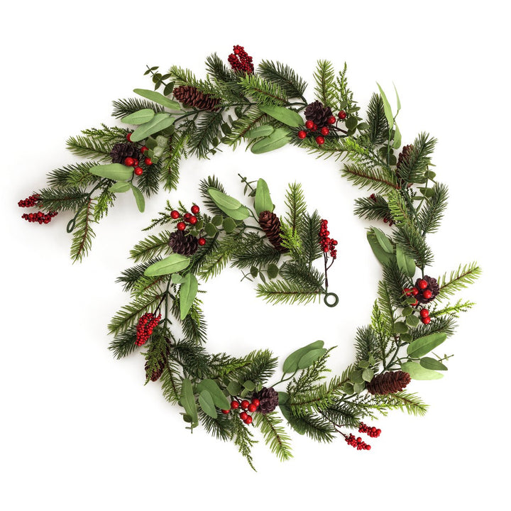 Home Traditional Red Berries Christmas Garland