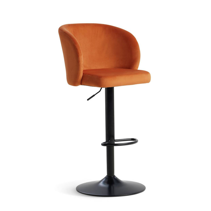 Home Alice Velvet Bar Stool - Rust