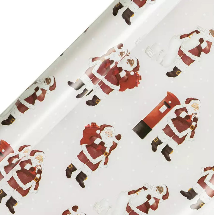 Home 3 Roll Traditional Santa Wrapping Paper Set