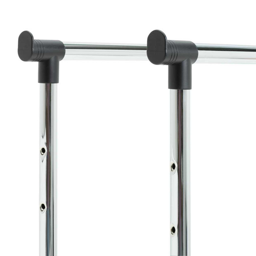 Home Heavy Duty Double Clothes Rail - Chrome and Black