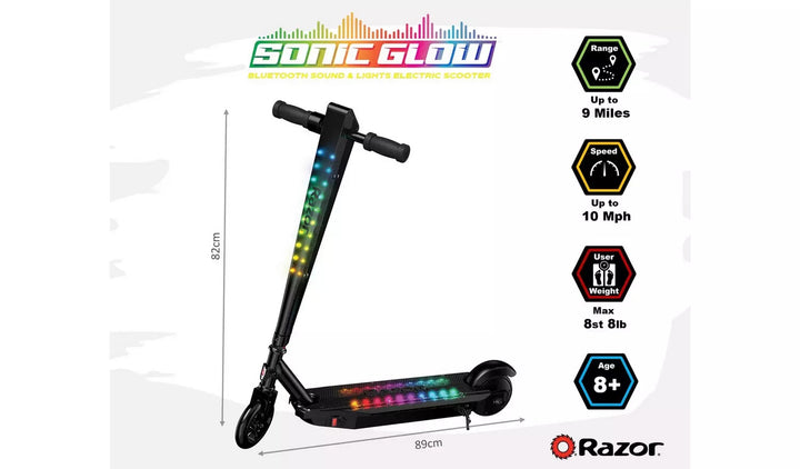 Razor Sonic Glow Kids Electric Scooter - Black