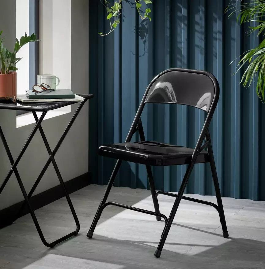 Habitat Macadam Metal Folding Chair - Black