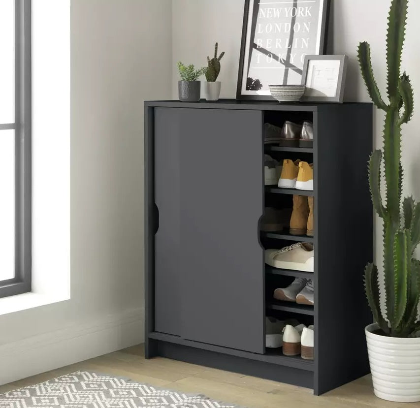 Home Chloe 2 Door Shoe Storage Cabinet - Grey