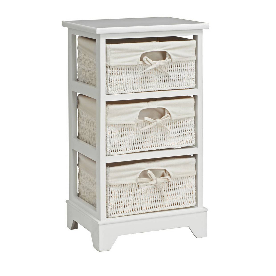 Home Isla Storage Unit with 3 Baskets - White