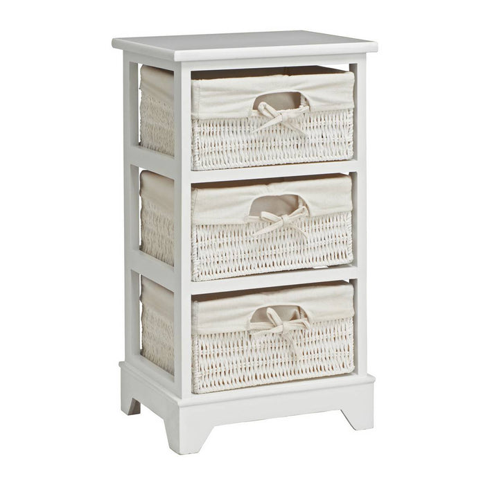 Home Isla Storage Unit with 3 Baskets - White