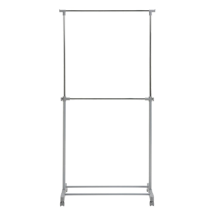 Home Double Clothes Rail - Grey And Chrome