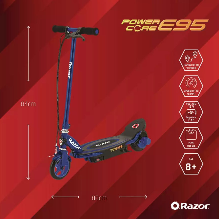 Razor Power Core E95 Electric Scooter for Kids - Blue