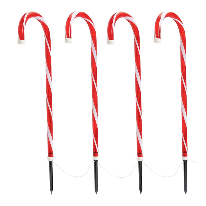 Habitat Pack of 4 Candy Cane Path Finder Lights Outdoor Christmas Decoration - Red & White