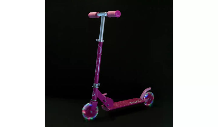 Evo Light Up Inline Folding Scooter - Pink