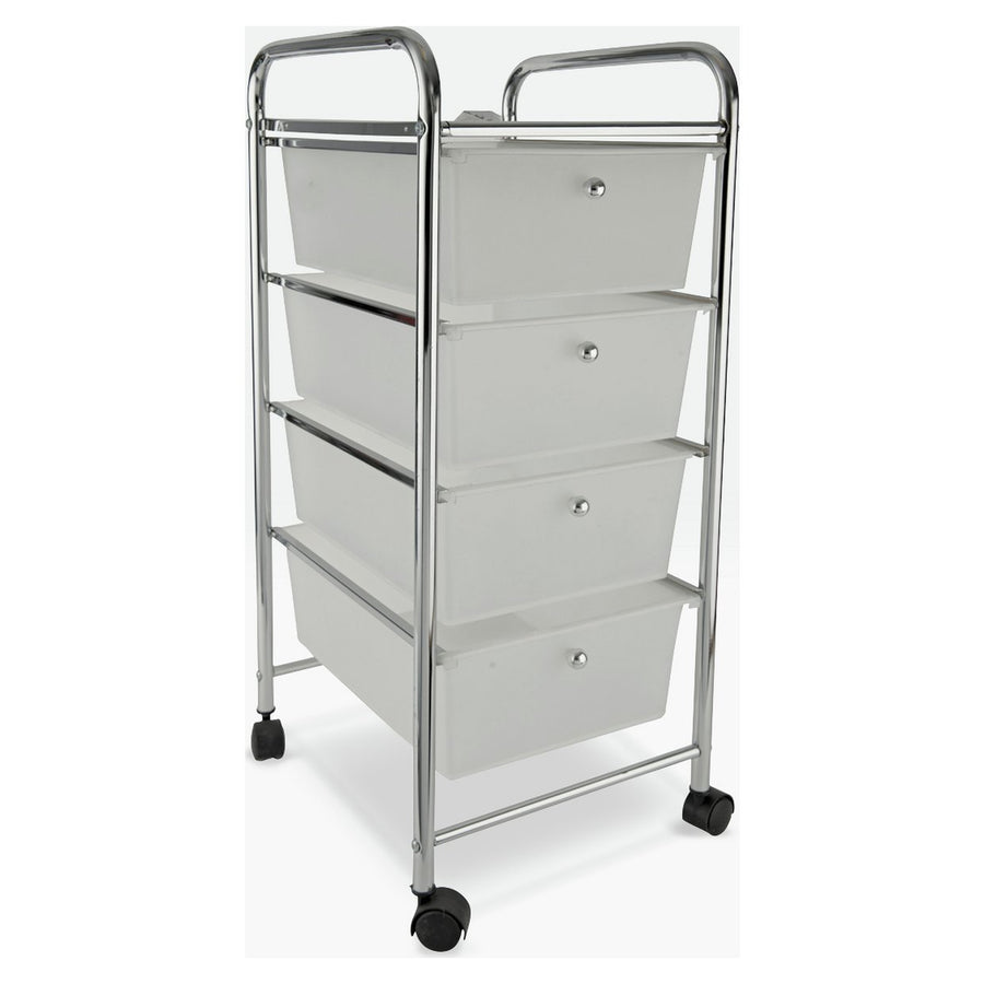 Home 4 Drawer Wheeled Bathroom Storage Unit - White