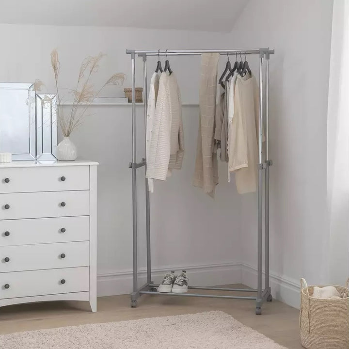 Home Double Clothes Rail - Grey