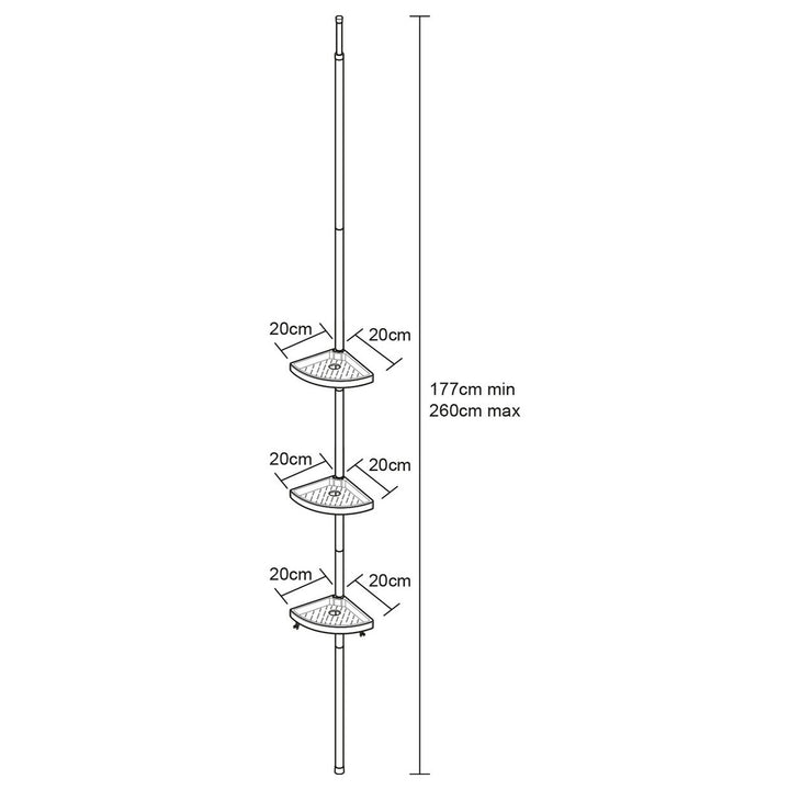 Lloyd Pascal 3 Tier Bathroom Corner Storage Shelf - White