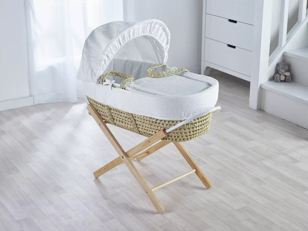 Kinder Valley Waffle Palm Basket Natural Folding Stand Baby Nursery