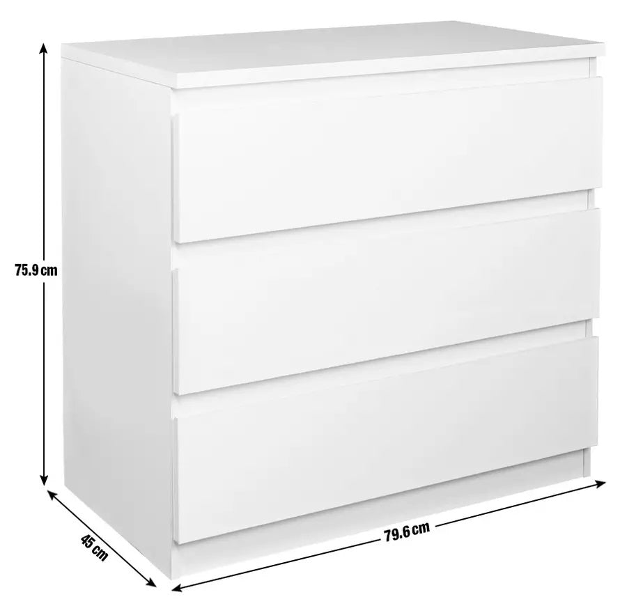 Habitat Jenson 3 Drawer Chest - Grey Gloss