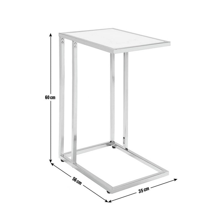 Home Boutique C Shaped Table - Marble Effect