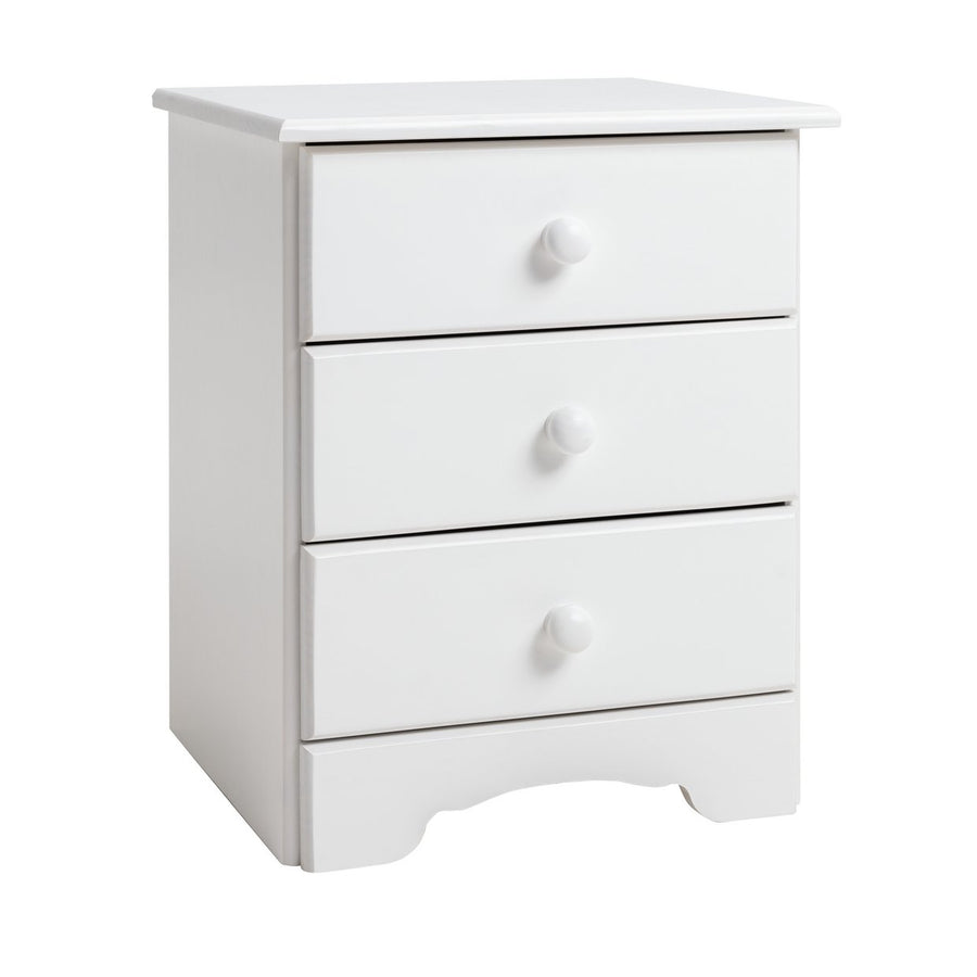 Home Nordic 3 Drawer Bedside Table - White