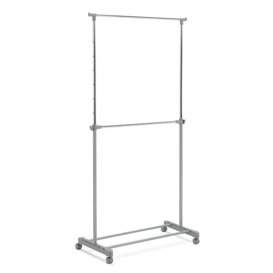 Home Double Clothes Rail - Grey And Chrome