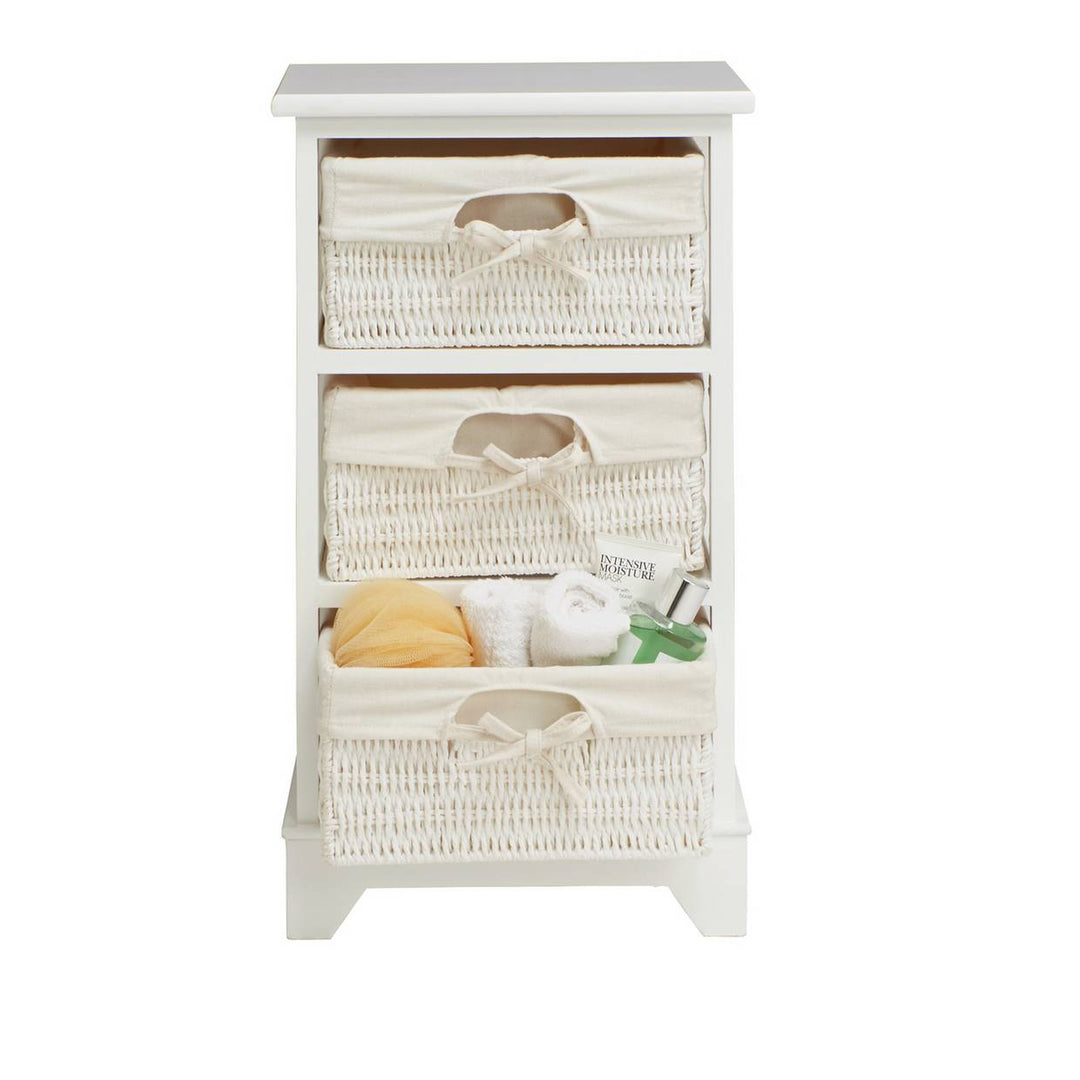 Home Isla Storage Unit with 3 Baskets - White