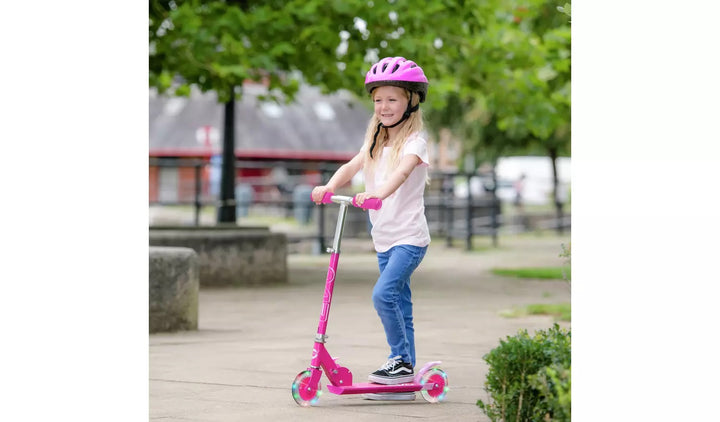 Evo Light Up Inline Folding Scooter - Pink