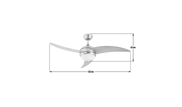 Home Anders Wooden 3 Arm Remote Control Ceiling Fan