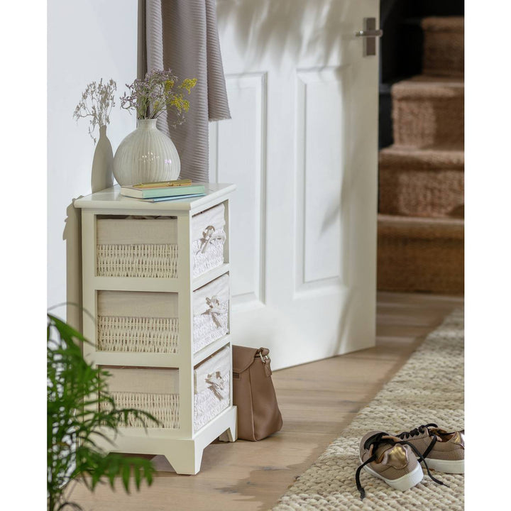 Home Isla Storage Unit with 3 Baskets - White