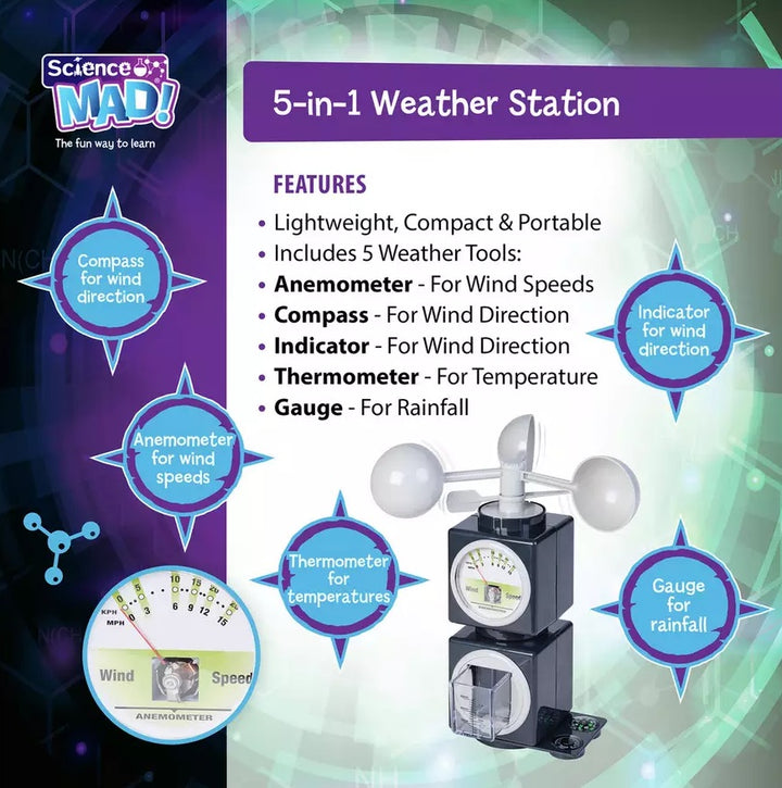 Science Mad 5 in 1 Weather Station