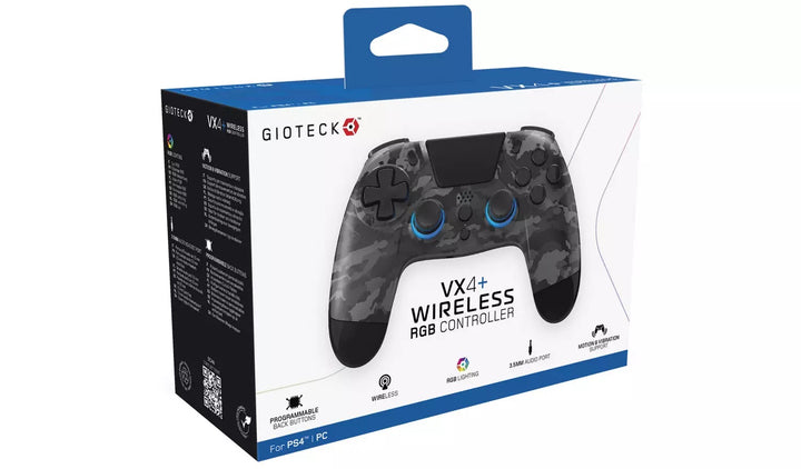 Gioteck VX4+ PS4 Wireless RGB Controller - Dark Camo