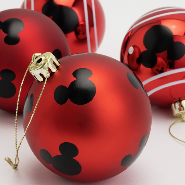 Disney Pack of 4 Mickey and Minnie Mouse Christmas Baubles