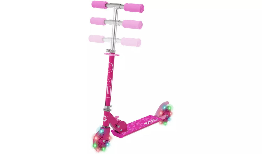 Evo Light Up Inline Folding Scooter - Pink