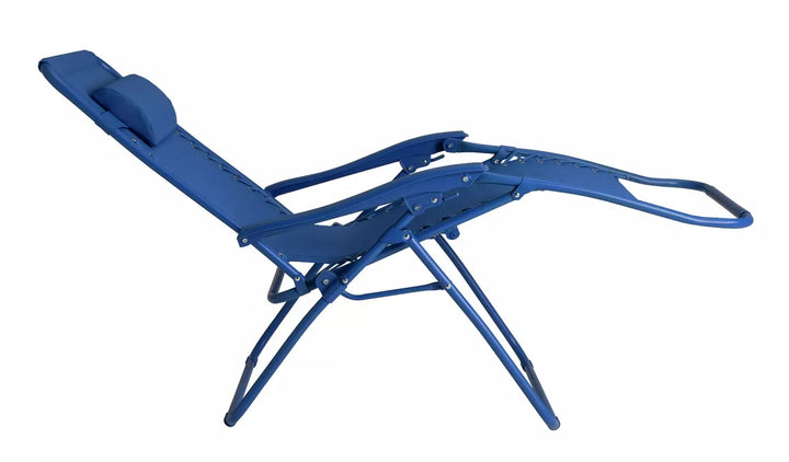 Home Folding Metal Zero Gravity Sun Lounger - Blue