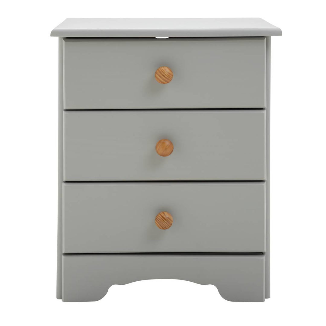 Home Nordic 3 Drawer Bedside Table - Grey