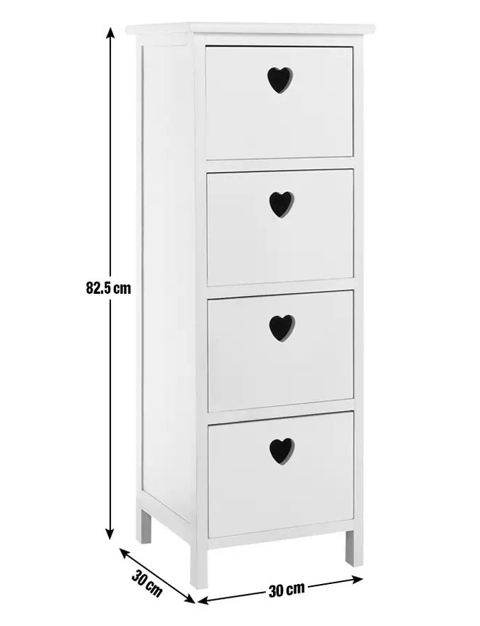 Home Edie 4 Drawer Storage Unit – White