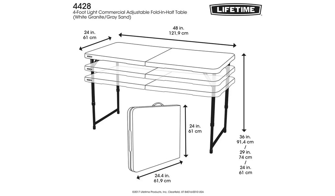 Lifetime Folding Height Adjustable Camping Table