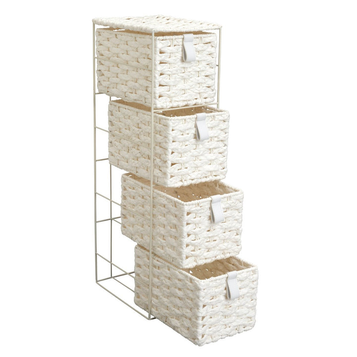 Home 4 Drawer Slim Bathroom Storage Unit - White