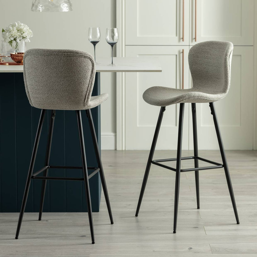 Habitat Etta Pair of Fabric Bar Stools - Natural