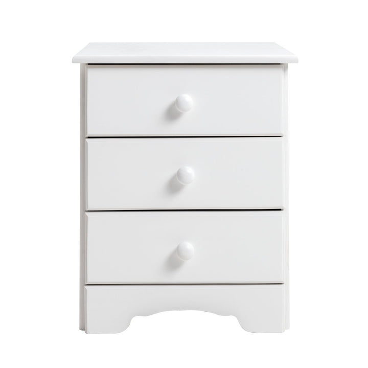 Home Nordic 3 Drawer Bedside Table - White