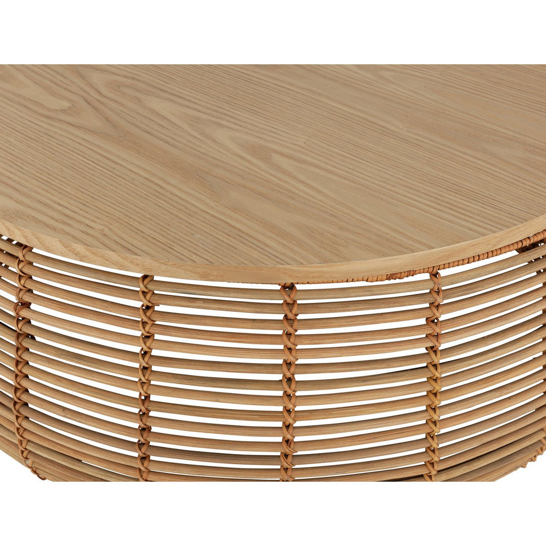 Habitat Hazel Rattan Round Coffee Table - Natural