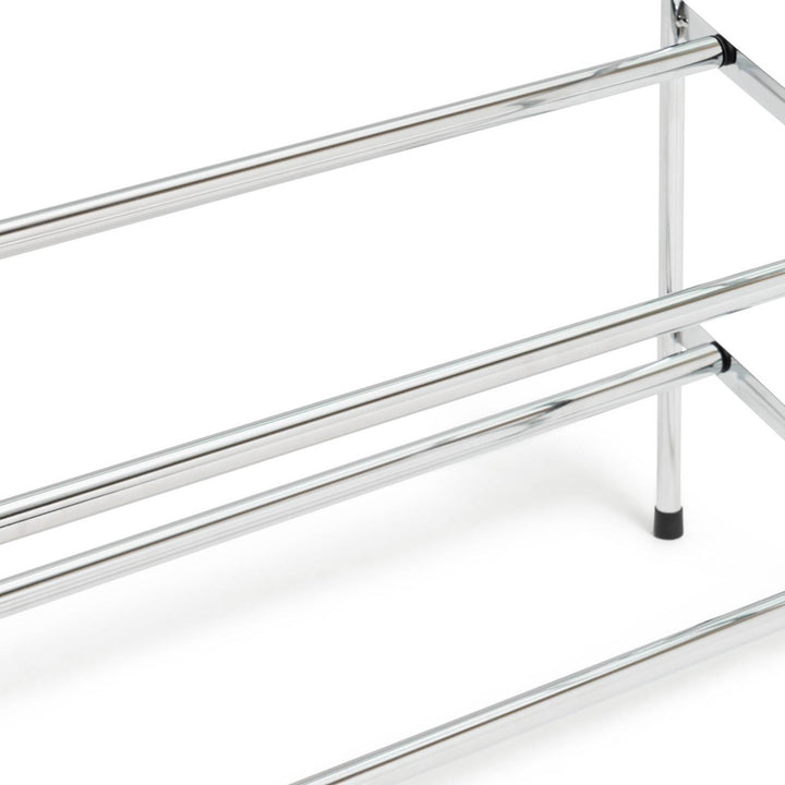 Home 2 Tier Extending Shoe Rack - Chrome