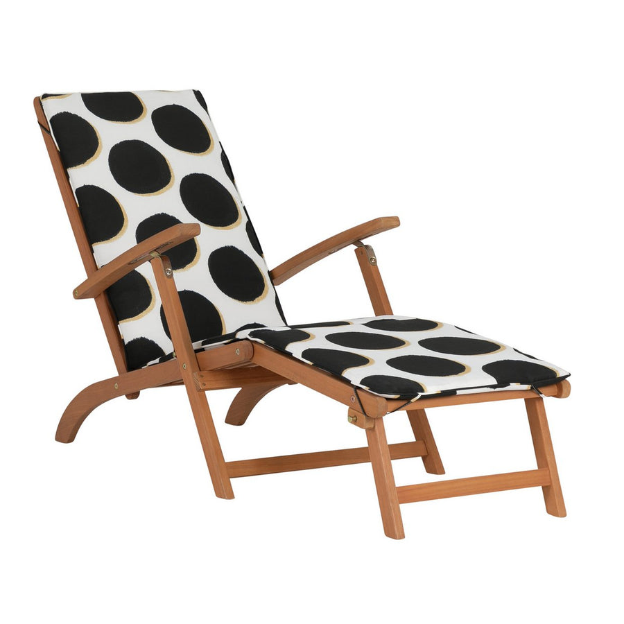 Home Folding Wooden Sun Lounger - Black & White