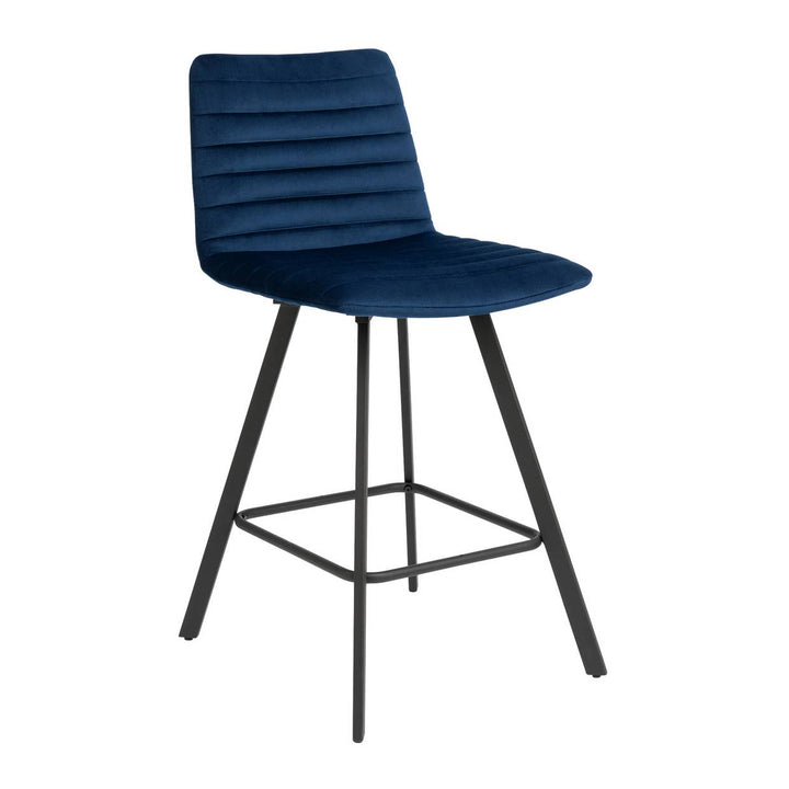 Home Keaton Velvet Counter Bar Stool - Dark Blue