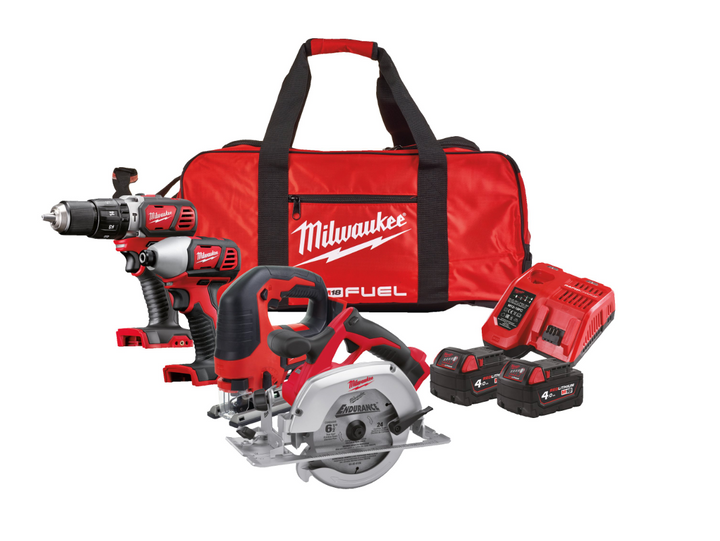 Milwaukee M18BPP4C-402B 18V 2 x 4.0Ah Li-Ion RedLithium Cordless 4 Piece Kit