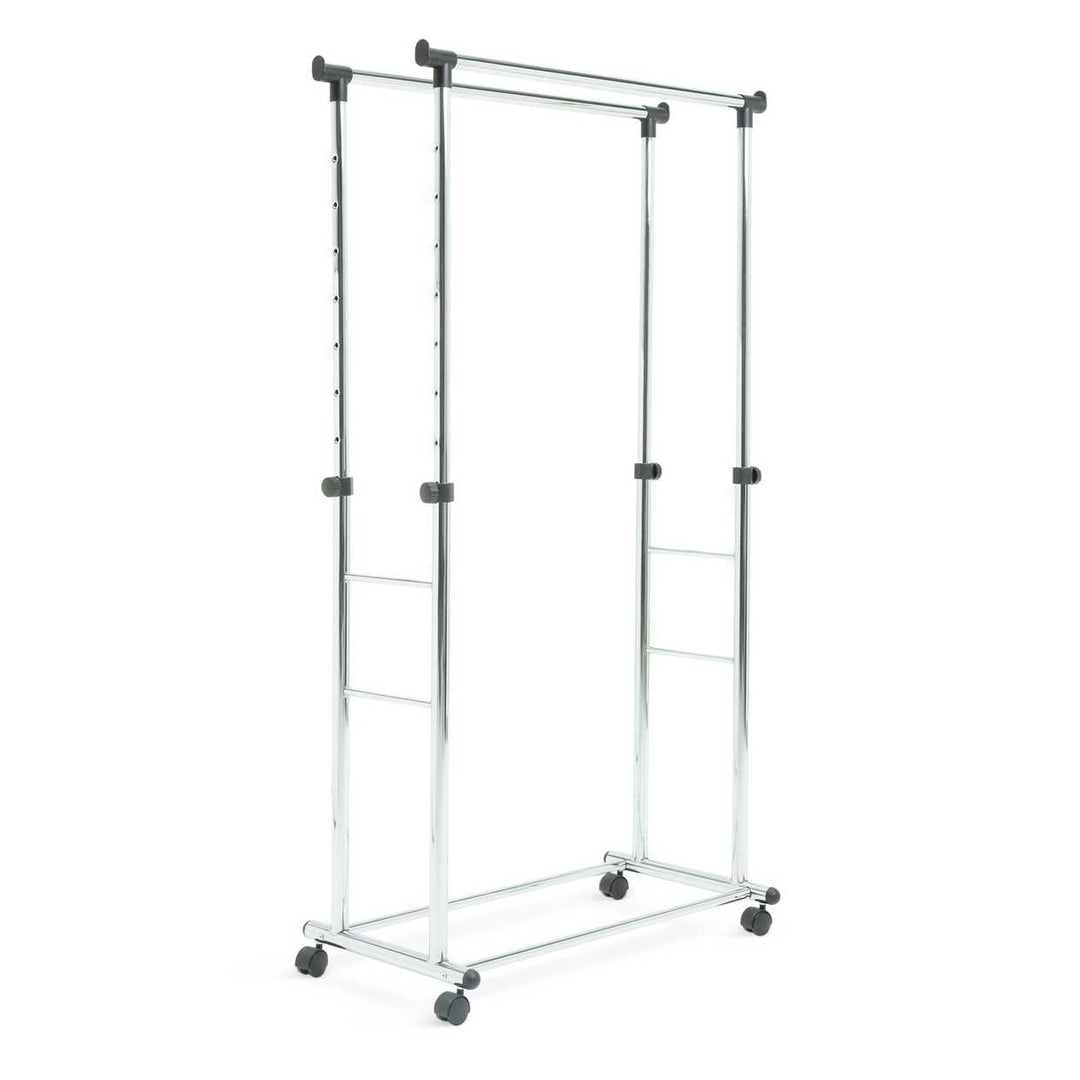 Home Heavy Duty Double Clothes Rail - Chrome and Black