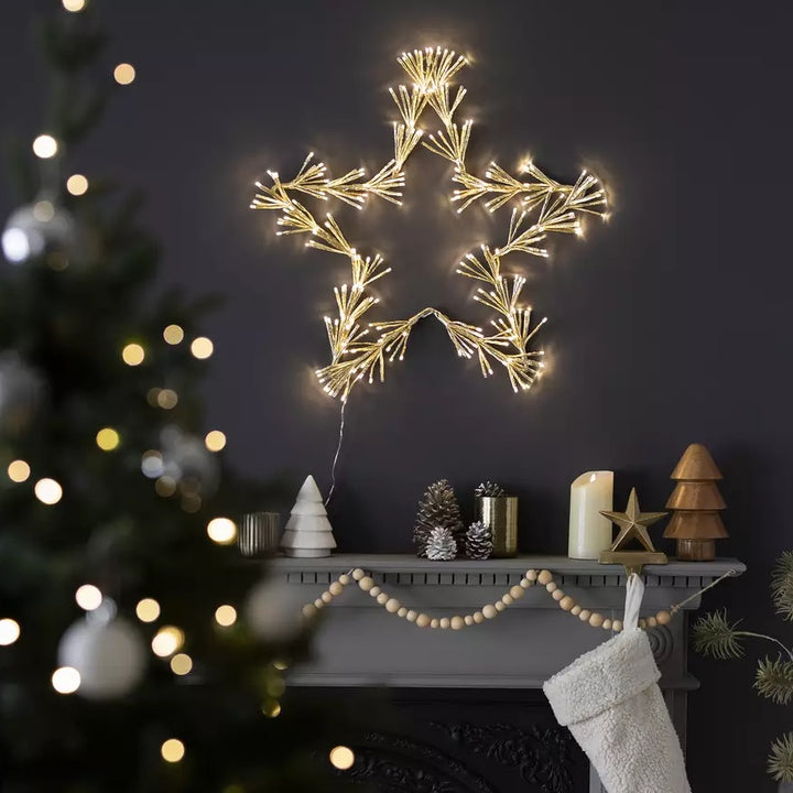 Home Iron Frame Star Shaped Christmas Light